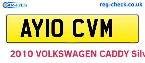 AY10CVM are the vehicle registration plates.