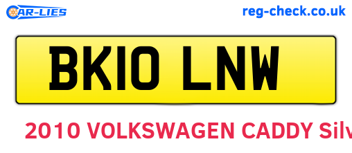 BK10LNW are the vehicle registration plates.