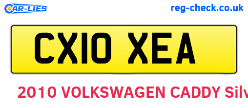 CX10XEA are the vehicle registration plates.