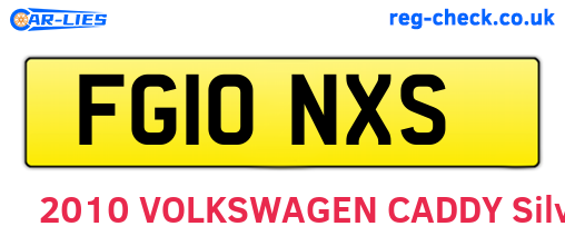 FG10NXS are the vehicle registration plates.