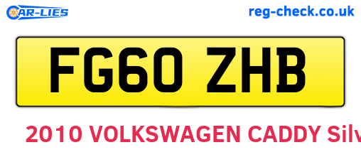 FG60ZHB are the vehicle registration plates.