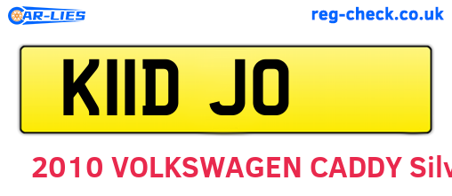 K11DJO are the vehicle registration plates.