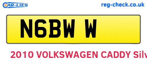 N6BWW are the vehicle registration plates.