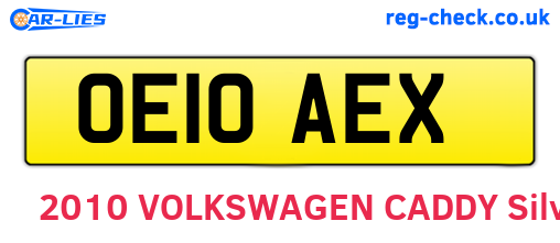 OE10AEX are the vehicle registration plates.