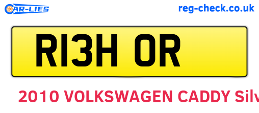 R13HOR are the vehicle registration plates.