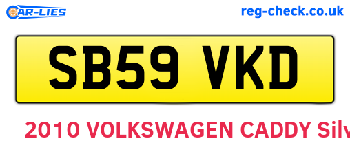 SB59VKD are the vehicle registration plates.