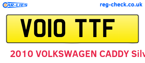 VO10TTF are the vehicle registration plates.