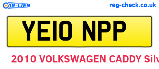 YE10NPP are the vehicle registration plates.