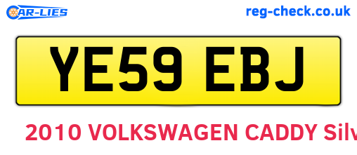 YE59EBJ are the vehicle registration plates.