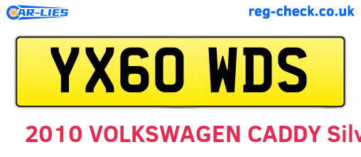YX60WDS are the vehicle registration plates.