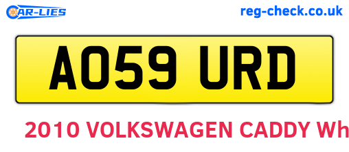 AO59URD are the vehicle registration plates.
