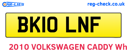 BK10LNF are the vehicle registration plates.
