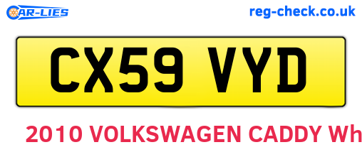 CX59VYD are the vehicle registration plates.