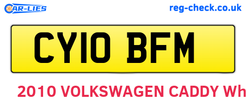 CY10BFM are the vehicle registration plates.