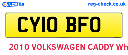 CY10BFO are the vehicle registration plates.