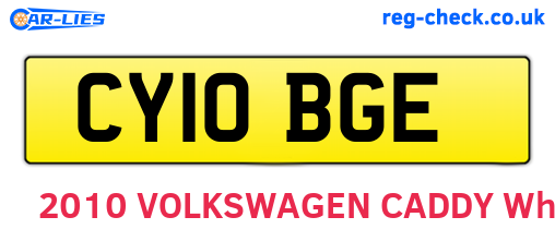 CY10BGE are the vehicle registration plates.