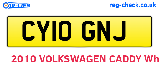 CY10GNJ are the vehicle registration plates.