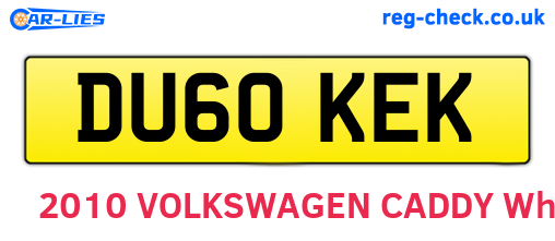 DU60KEK are the vehicle registration plates.