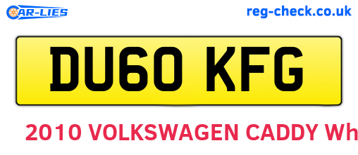 DU60KFG are the vehicle registration plates.