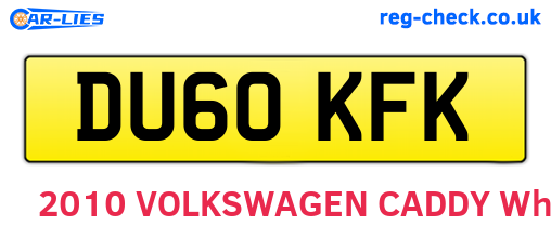 DU60KFK are the vehicle registration plates.