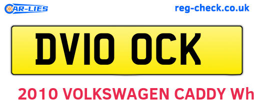 DV10OCK are the vehicle registration plates.
