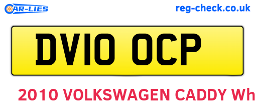 DV10OCP are the vehicle registration plates.