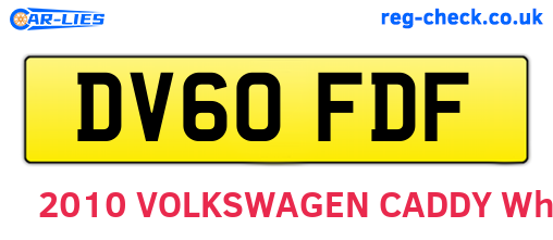 DV60FDF are the vehicle registration plates.