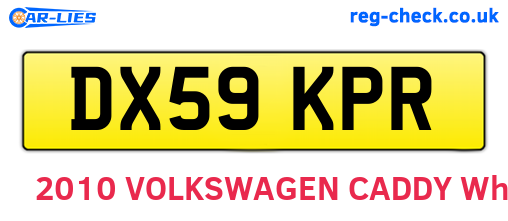 DX59KPR are the vehicle registration plates.