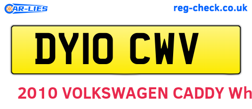 DY10CWV are the vehicle registration plates.