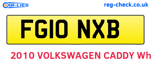 FG10NXB are the vehicle registration plates.