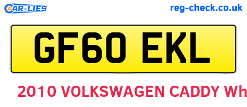 GF60EKL are the vehicle registration plates.