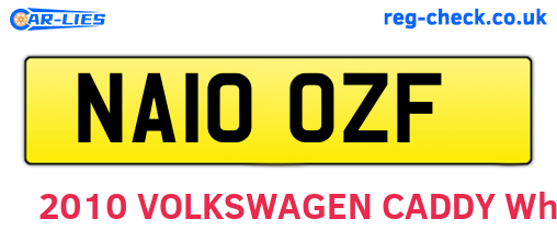 NA10OZF are the vehicle registration plates.