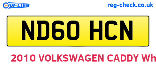 ND60HCN are the vehicle registration plates.