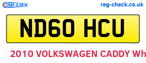 ND60HCU are the vehicle registration plates.