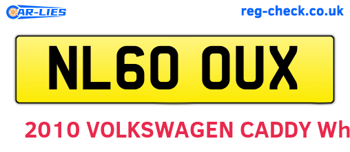 NL60OUX are the vehicle registration plates.