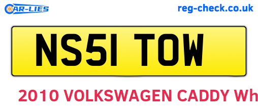 NS51TOW are the vehicle registration plates.