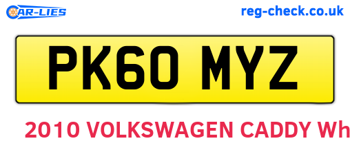 PK60MYZ are the vehicle registration plates.