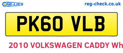 PK60VLB are the vehicle registration plates.