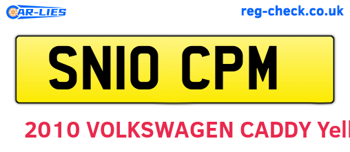 SN10CPM are the vehicle registration plates.