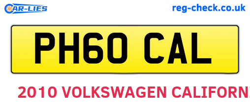 PH60CAL are the vehicle registration plates.