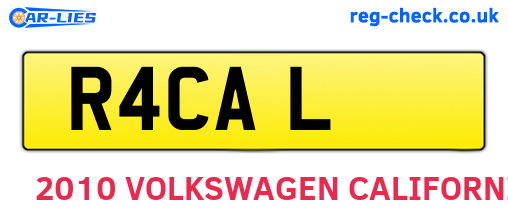 R4CAL are the vehicle registration plates.