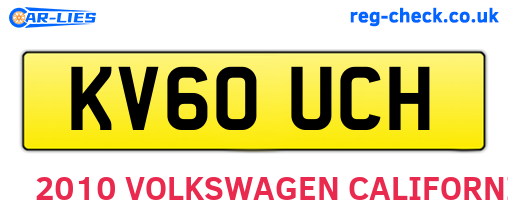 KV60UCH are the vehicle registration plates.