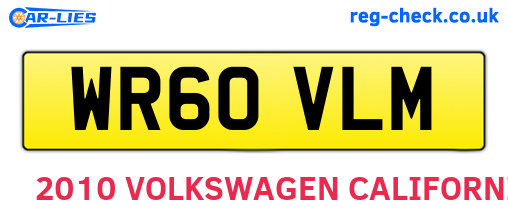 WR60VLM are the vehicle registration plates.