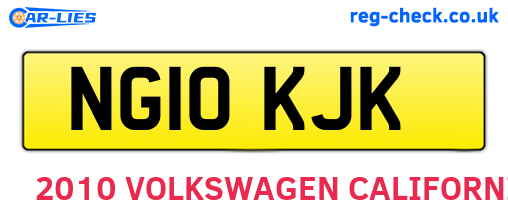 NG10KJK are the vehicle registration plates.