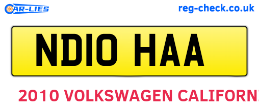 ND10HAA are the vehicle registration plates.