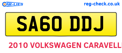 SA60DDJ are the vehicle registration plates.