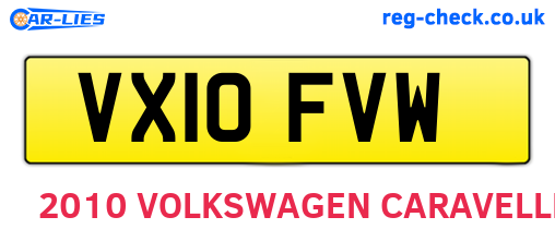 VX10FVW are the vehicle registration plates.