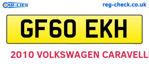 GF60EKH are the vehicle registration plates.