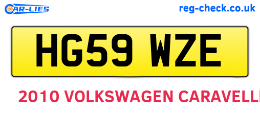 HG59WZE are the vehicle registration plates.