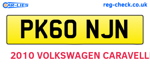 PK60NJN are the vehicle registration plates.